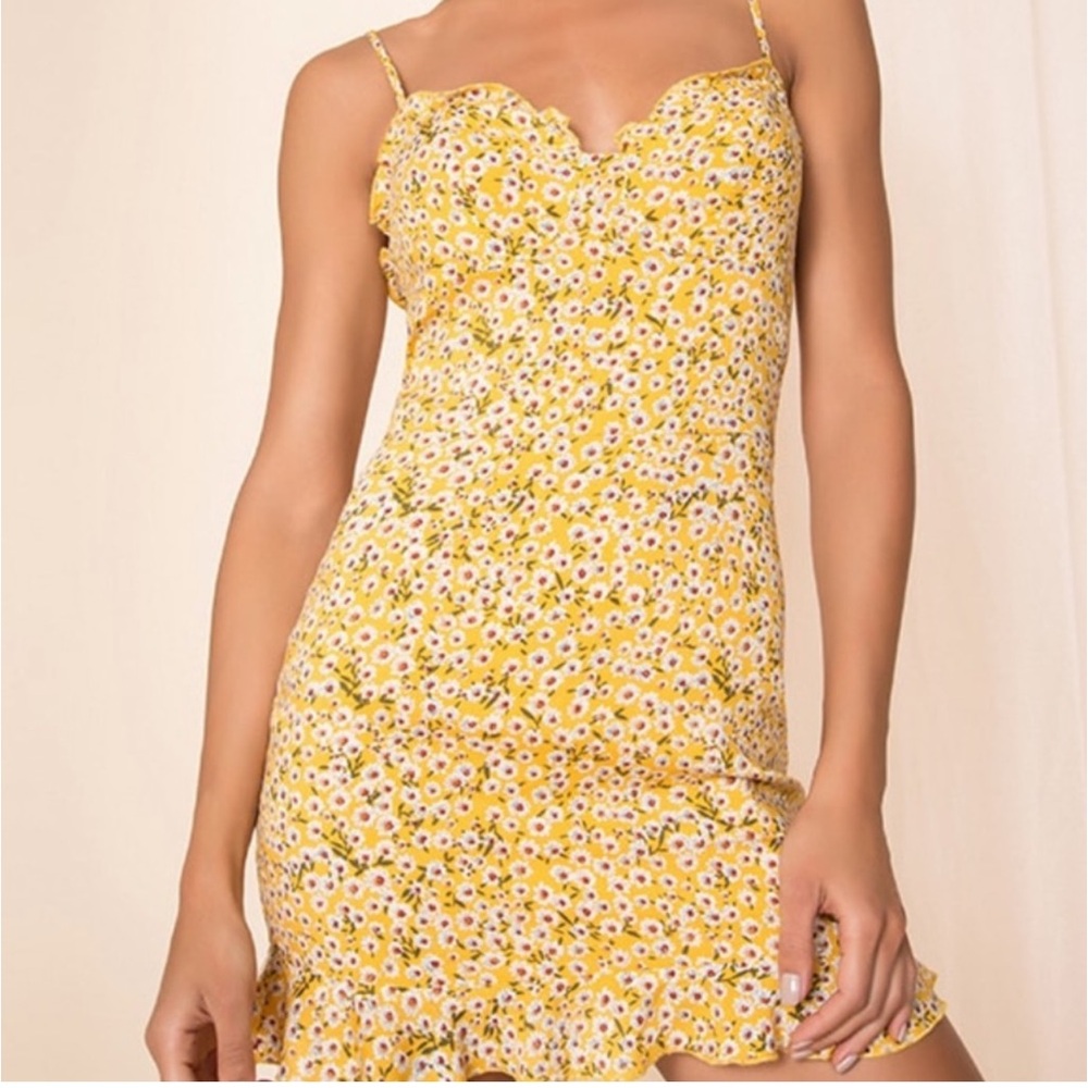 Yellow floral dress